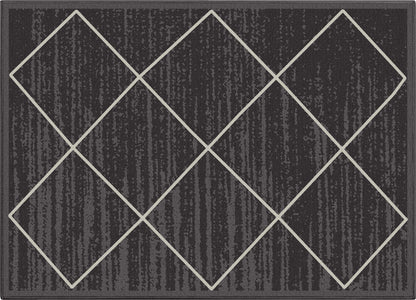 Clover Grey Modern Trellis Flat-Weave Cotton Backing Rug