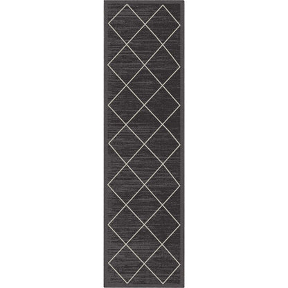 Clover Grey Modern Trellis Flat-Weave Cotton Backing Rug