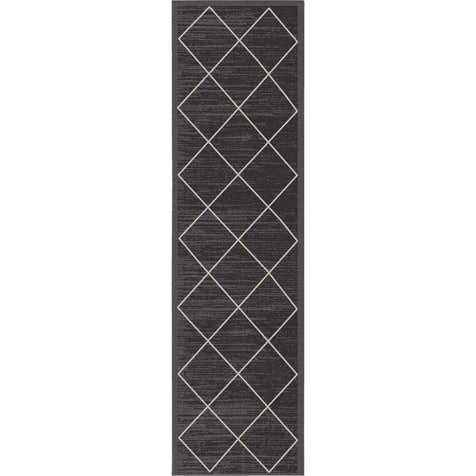 Clover Grey Modern Trellis Flat-Weave Cotton Backing Rug