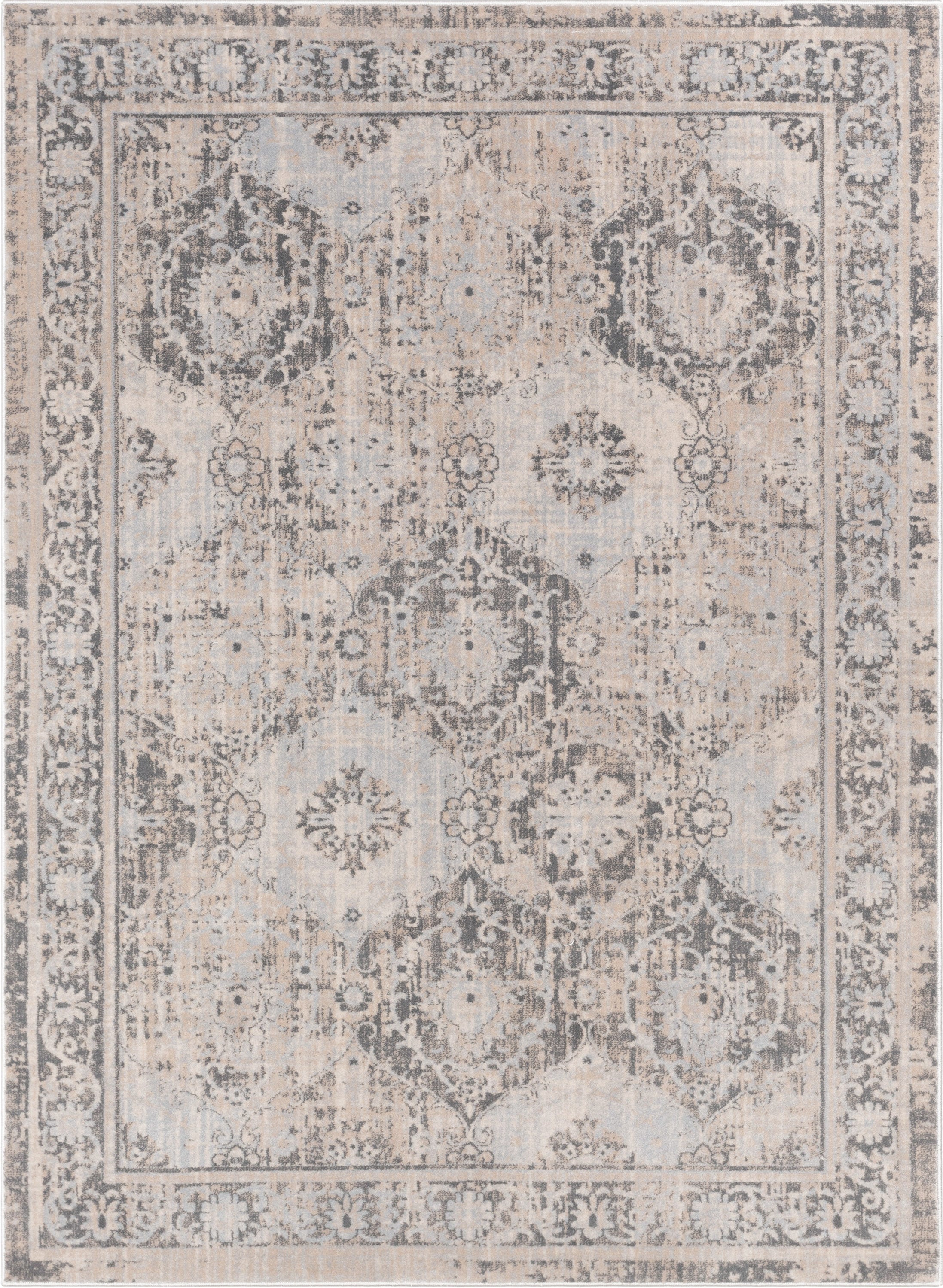 Marjorie Vintage Oriental Persian Panel Ivory Rug