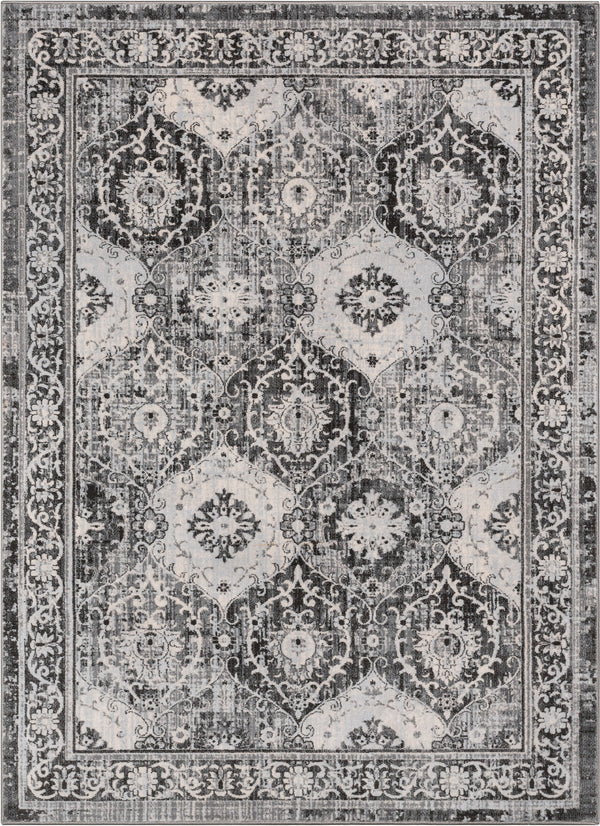 Marjorie Vintage Oriental Persian Panel Dark Grey Rug