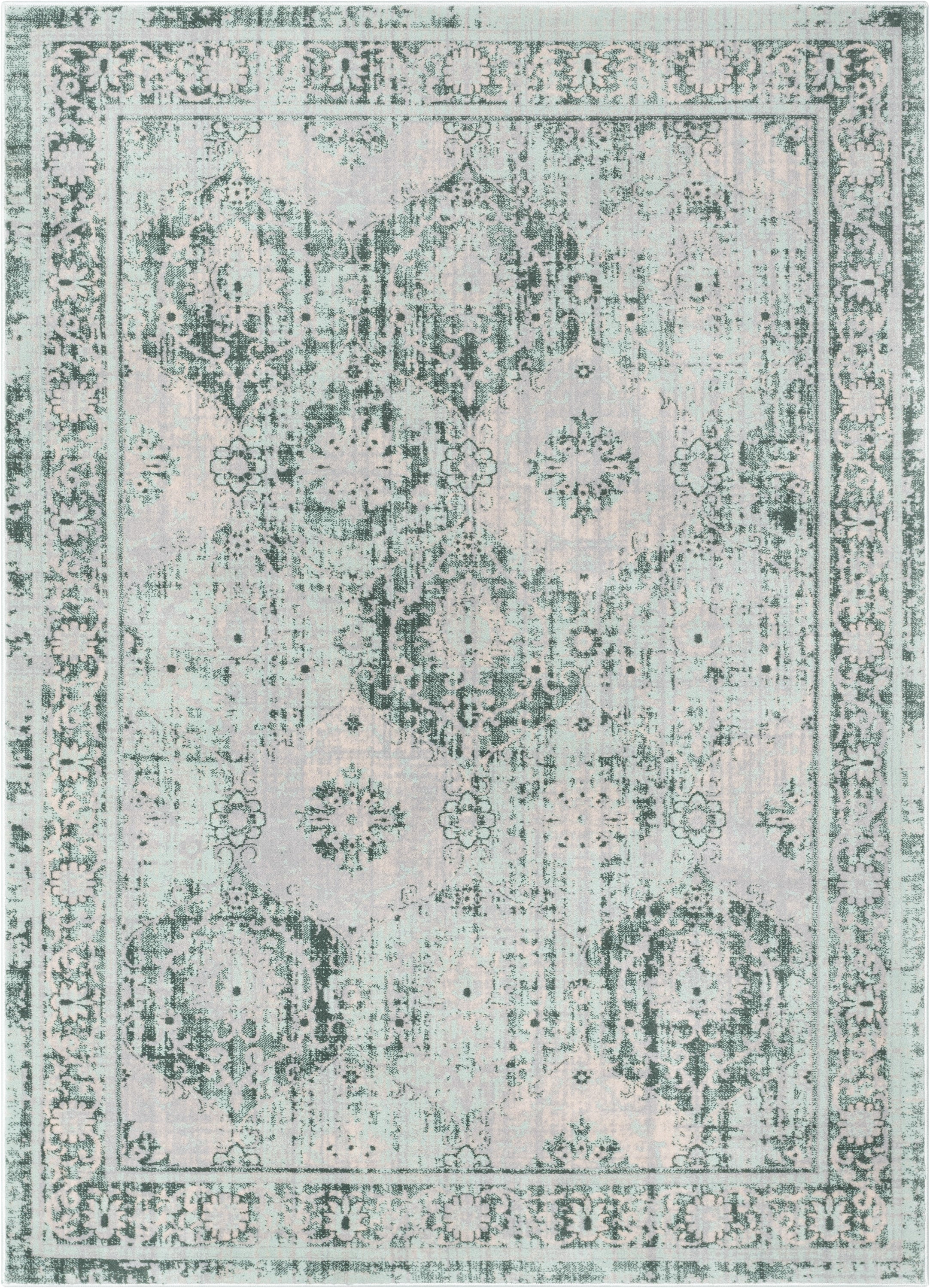 Marjorie Vintage Oriental Persian Panel Teal Rug