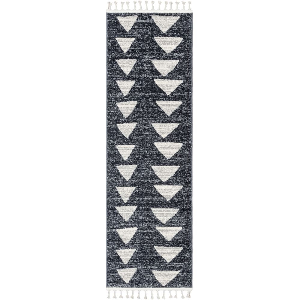 Triangles Modern Geometric Pattern Grey Kids Rug