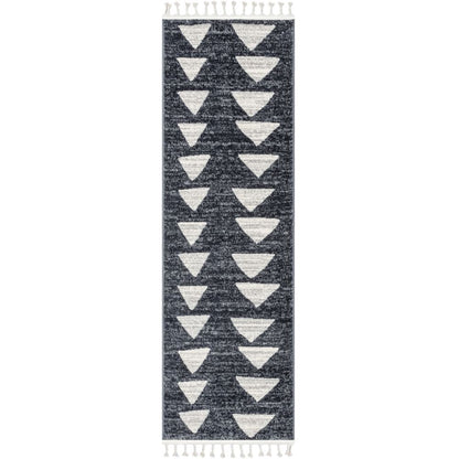 Triangles Modern Geometric Pattern Grey Kids Rug