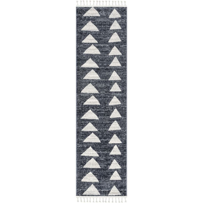 Triangles Modern Geometric Pattern Grey Kids Rug