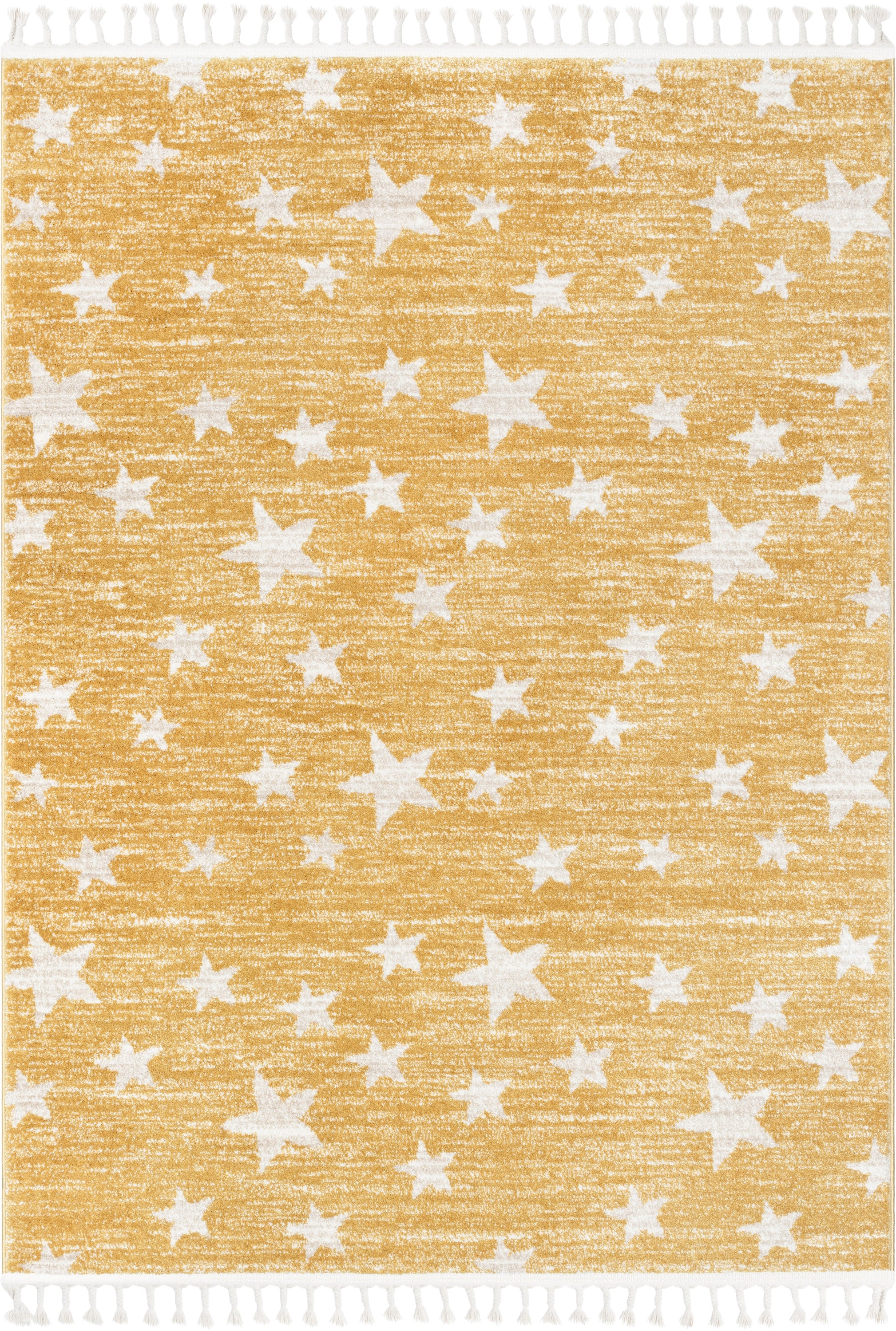 Stars Modern Geometric Yellow Kids Rug