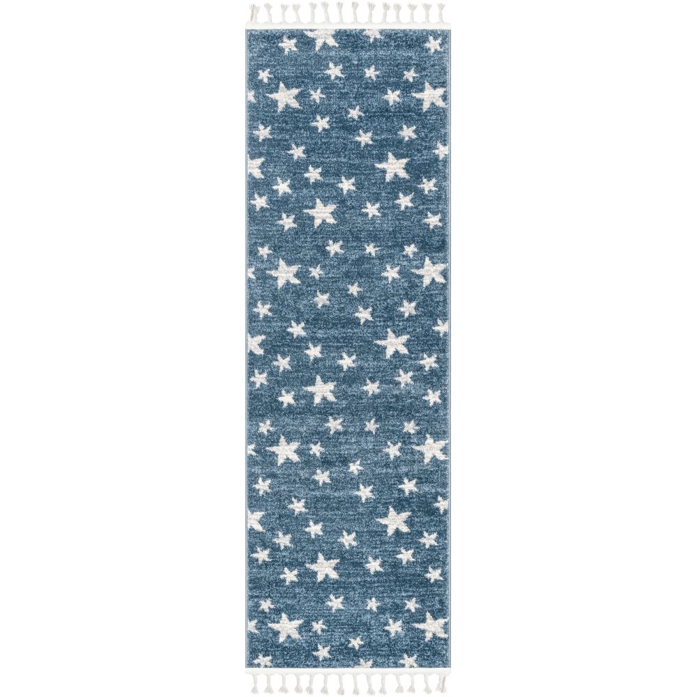 Stars Modern Geometric Blue Kids Rug