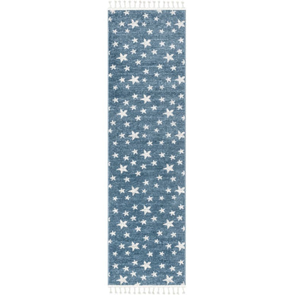 Stars Modern Geometric Blue Kids Rug