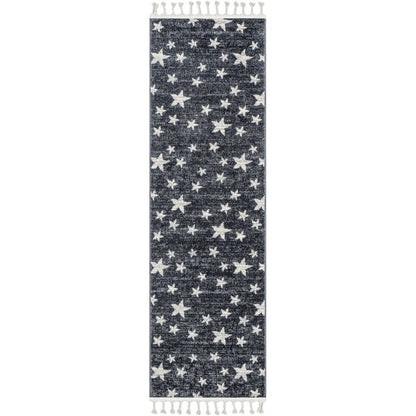 Stars Modern Geometric Grey Kids Rug