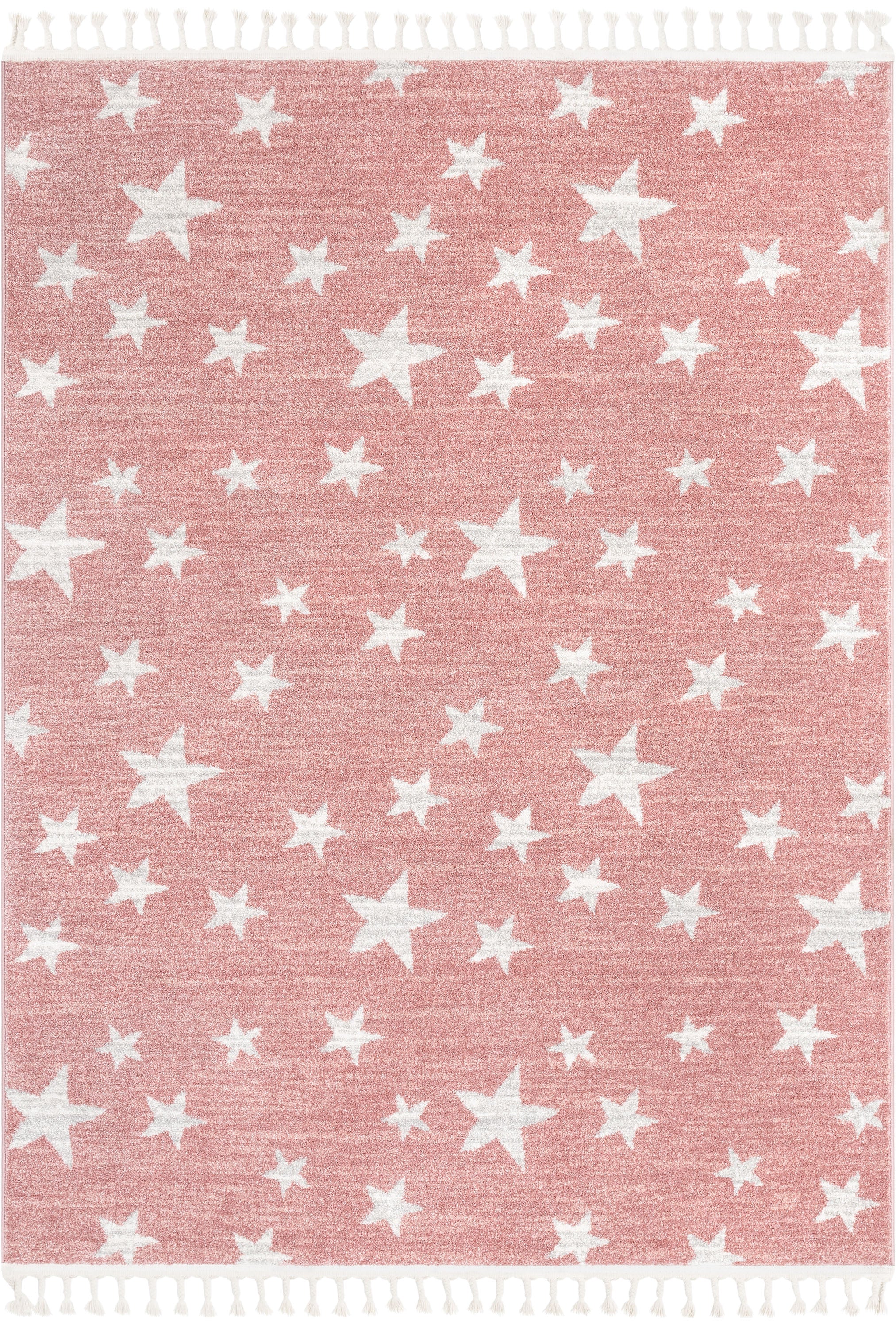 Stars Modern Geometric Pink Kids Rug