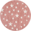 Stars Modern Geometric Pink Kids Rug