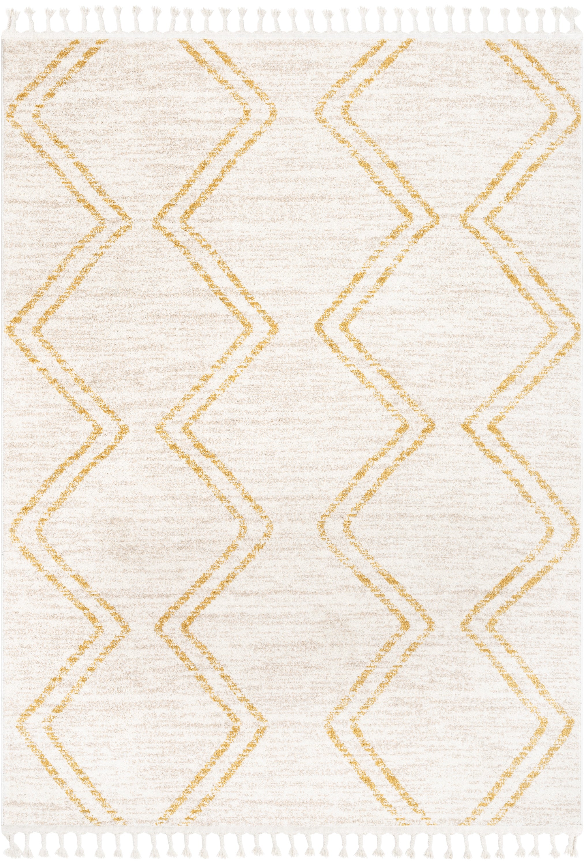 Reeve Modern Chevron Zig-Zag Yellow Ivory Kids Rug