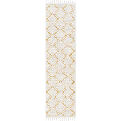 Reeve Modern Chevron Zig-Zag Yellow Ivory Kids Rug