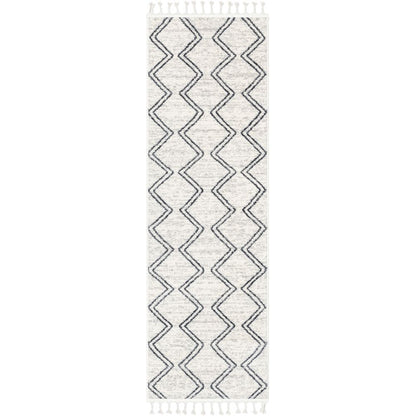 Reeve Modern Chevron Zig-Zag Grey Ivory Kids Rug