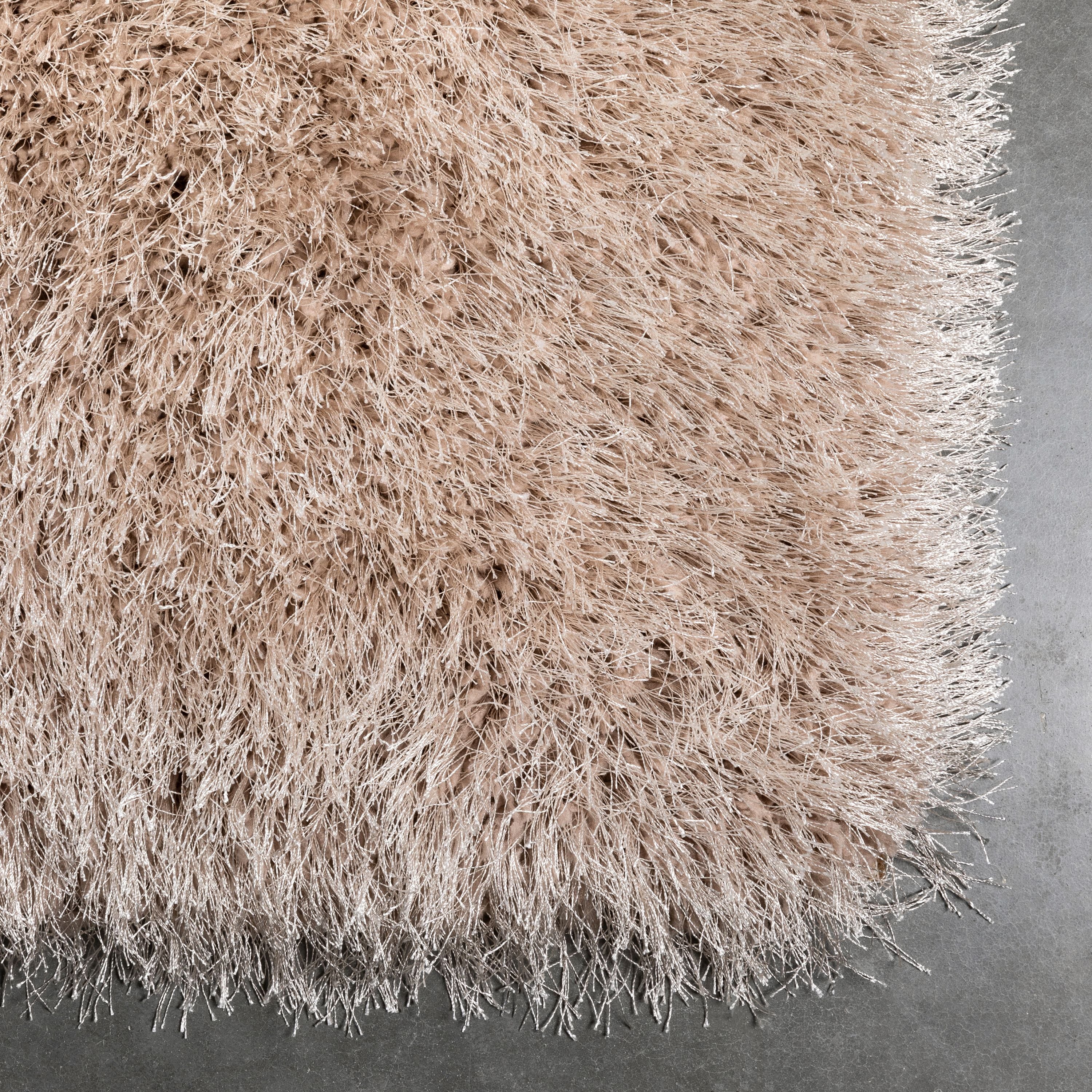 Chie Glam Solid Ultra-Soft Beige Shag Rug