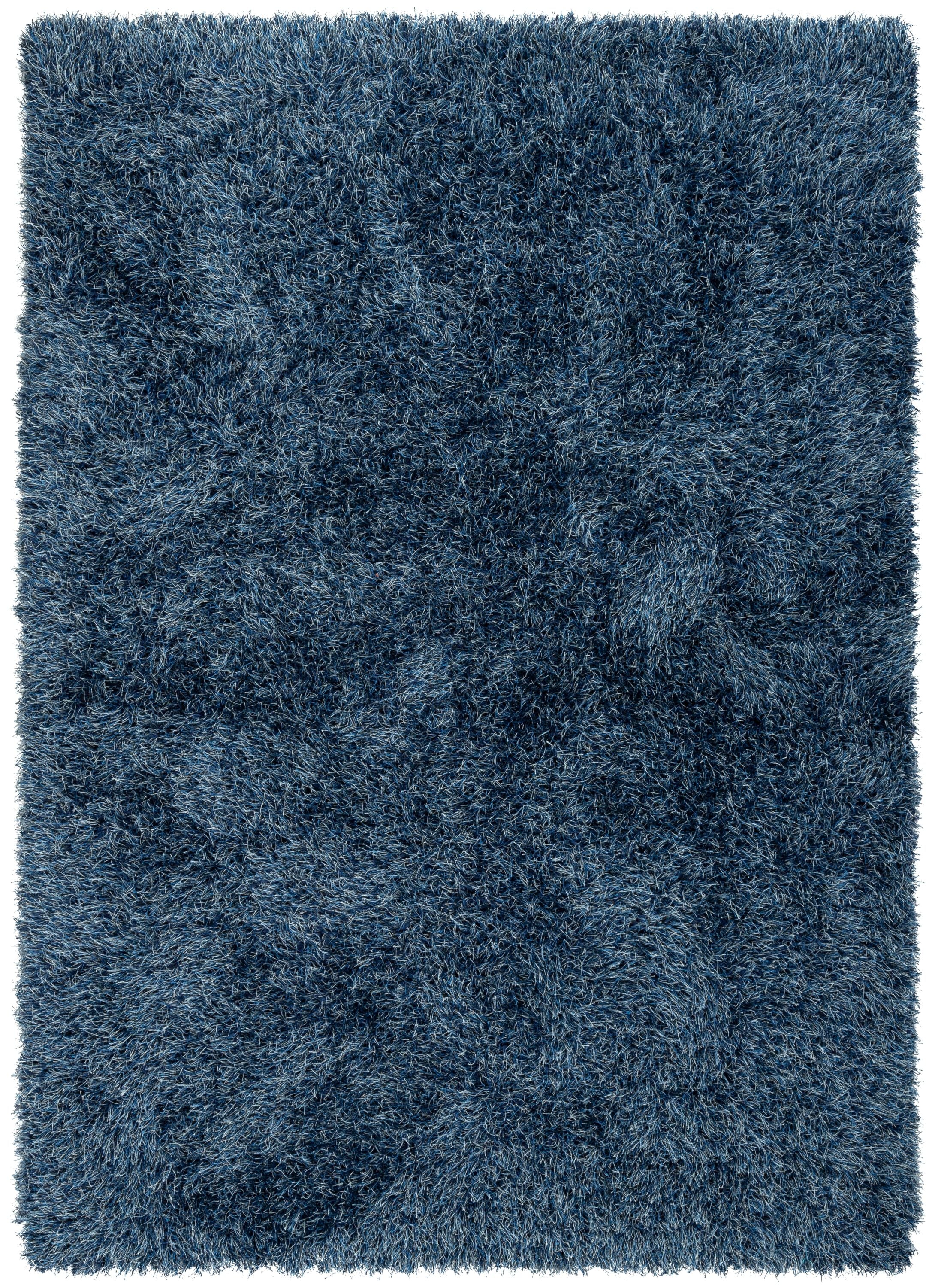 Chie Glam Solid Ultra-Soft Indigo Blue Shag Rug