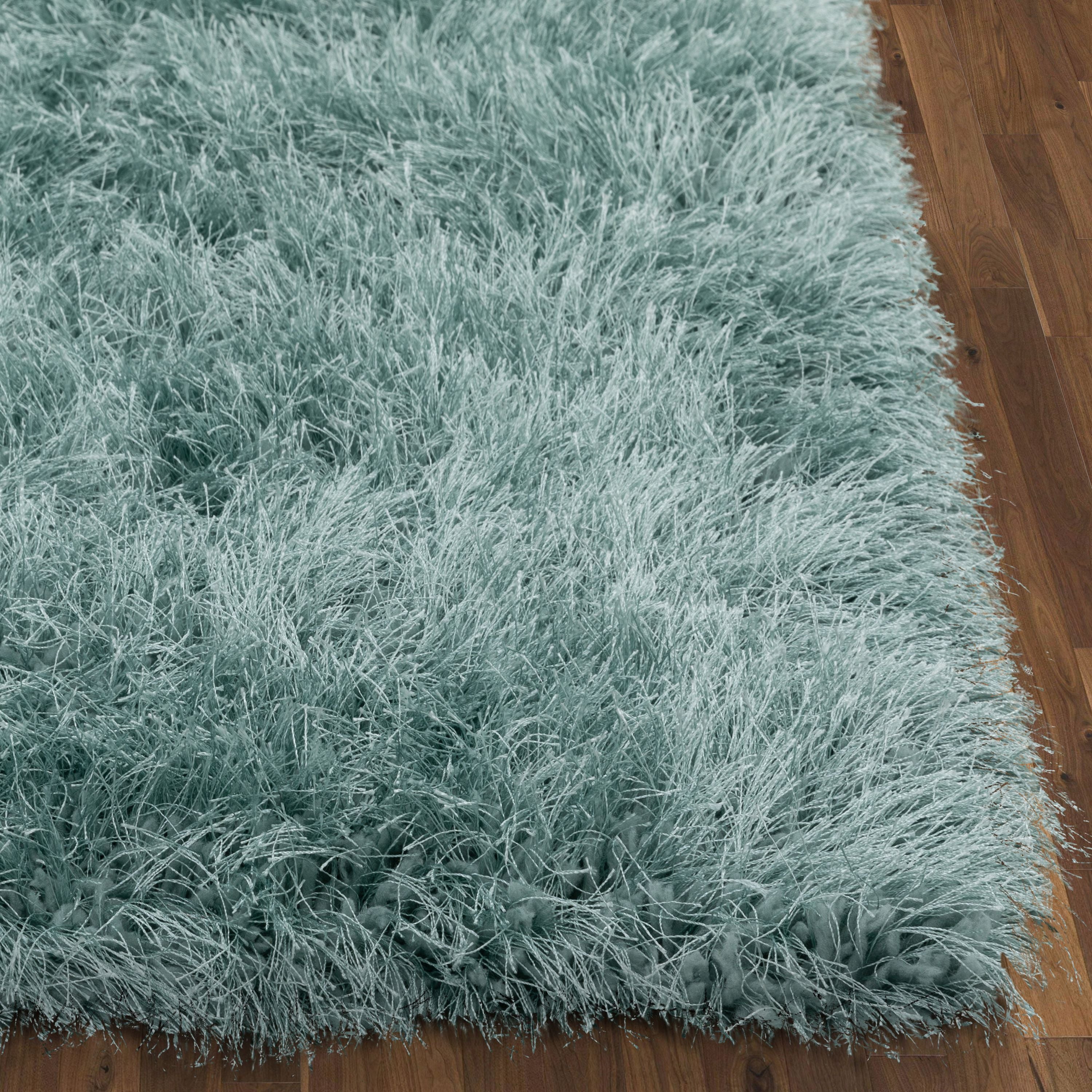 Chie Glam Solid Ultra-Soft Light Blue Shag Rug