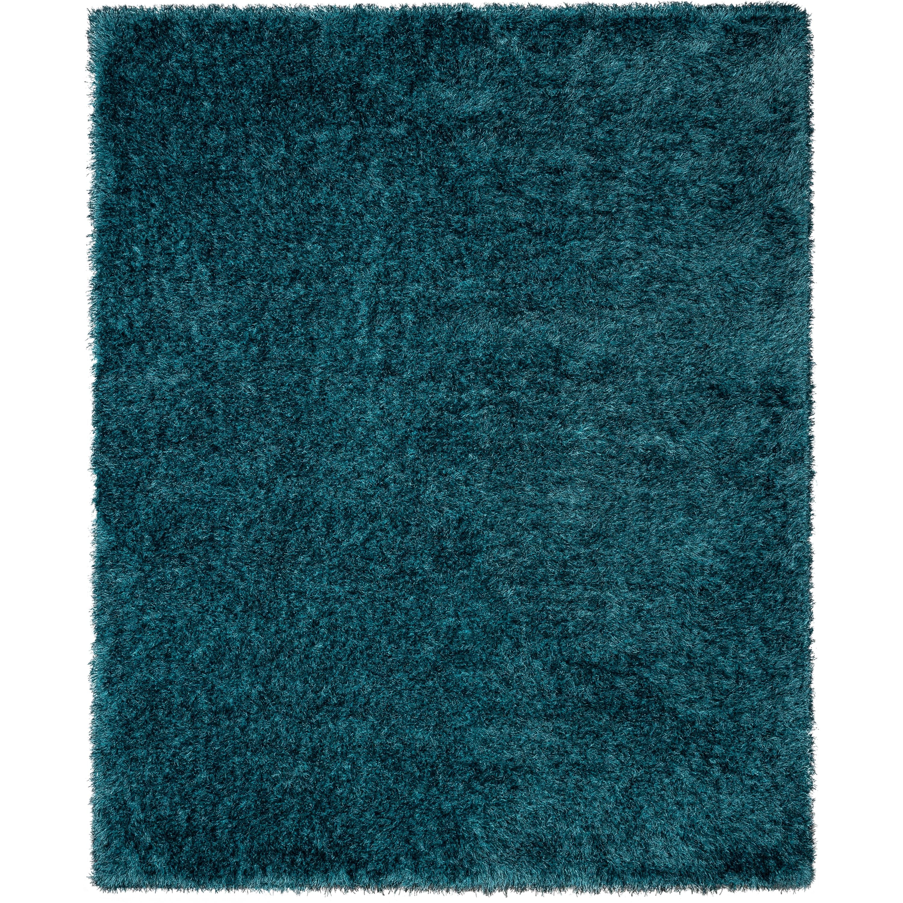 Chie Glam Solid Ultra-Soft Teal Shag Rug