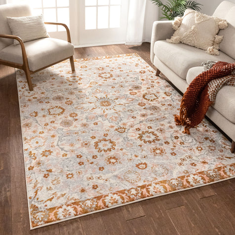 Wonderly Grey Copper Modern Rug