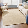 Boucle Hand-Woven Natural-Fiber Rug Farmhouse Solid Pattern Off-White Chunky-Textured Rug