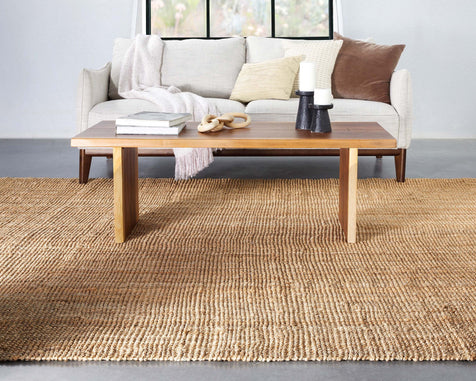 Chunky Jute in Light Natural, Braided Floor Rug, Loaf