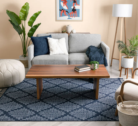 Arbor Moroccan Trellis Dark Blue Kilim-Style Rug