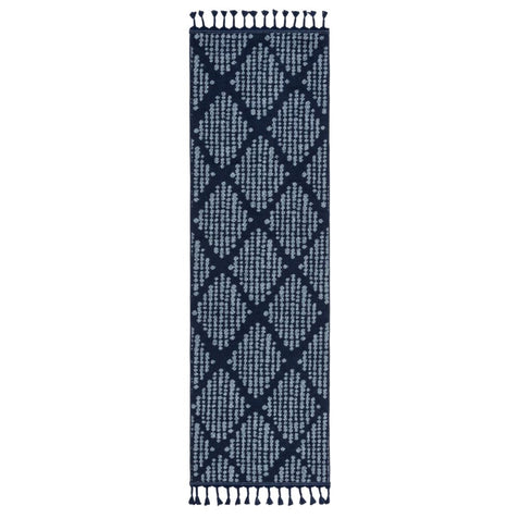 Arbor Moroccan Trellis Dark Blue Kilim-Style Rug