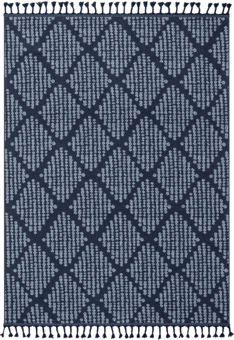 Arbor Moroccan Trellis Dark Blue Kilim-Style Rug