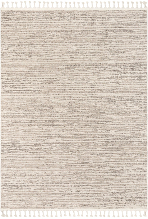 Turin Modern Abstract Striation Beige Kilim-Style Rug