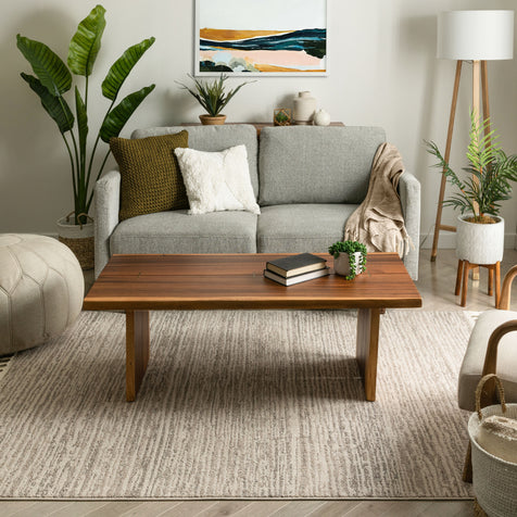 Turin Modern Abstract Striation Beige Kilim-Style Rug