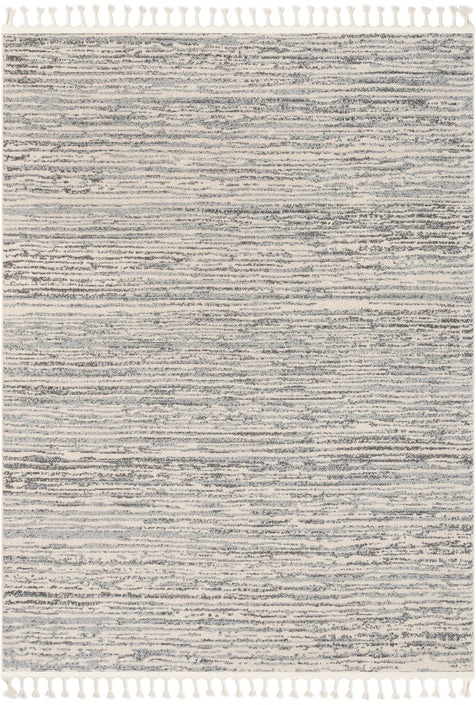 Turin Modern Abstract Striation Grey Kilim-Style Rug