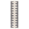Zipped Tribal Aztec Geometric Ivory & Navy Blue Kilim-Style Rug
