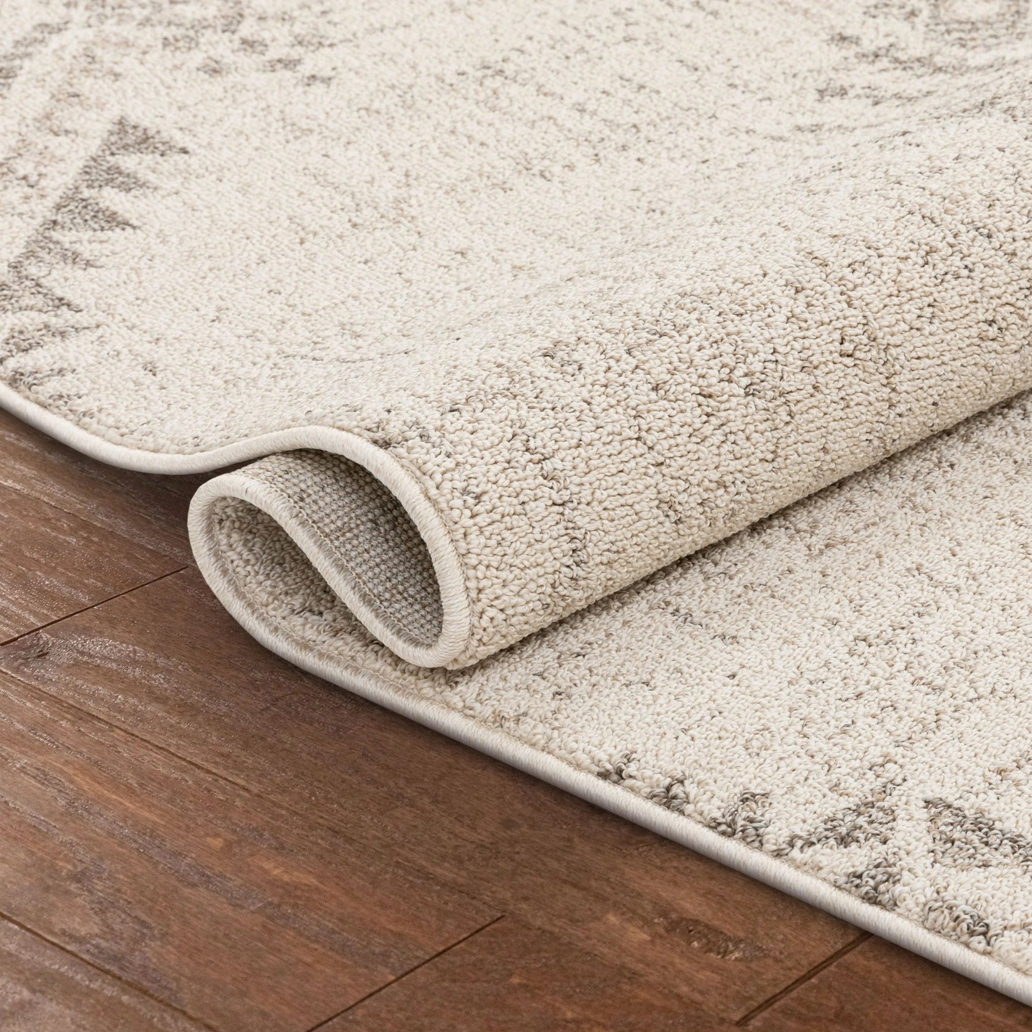 Anette Vintage Distressed Medallion Beige Kilim-Style Rug Well Woven