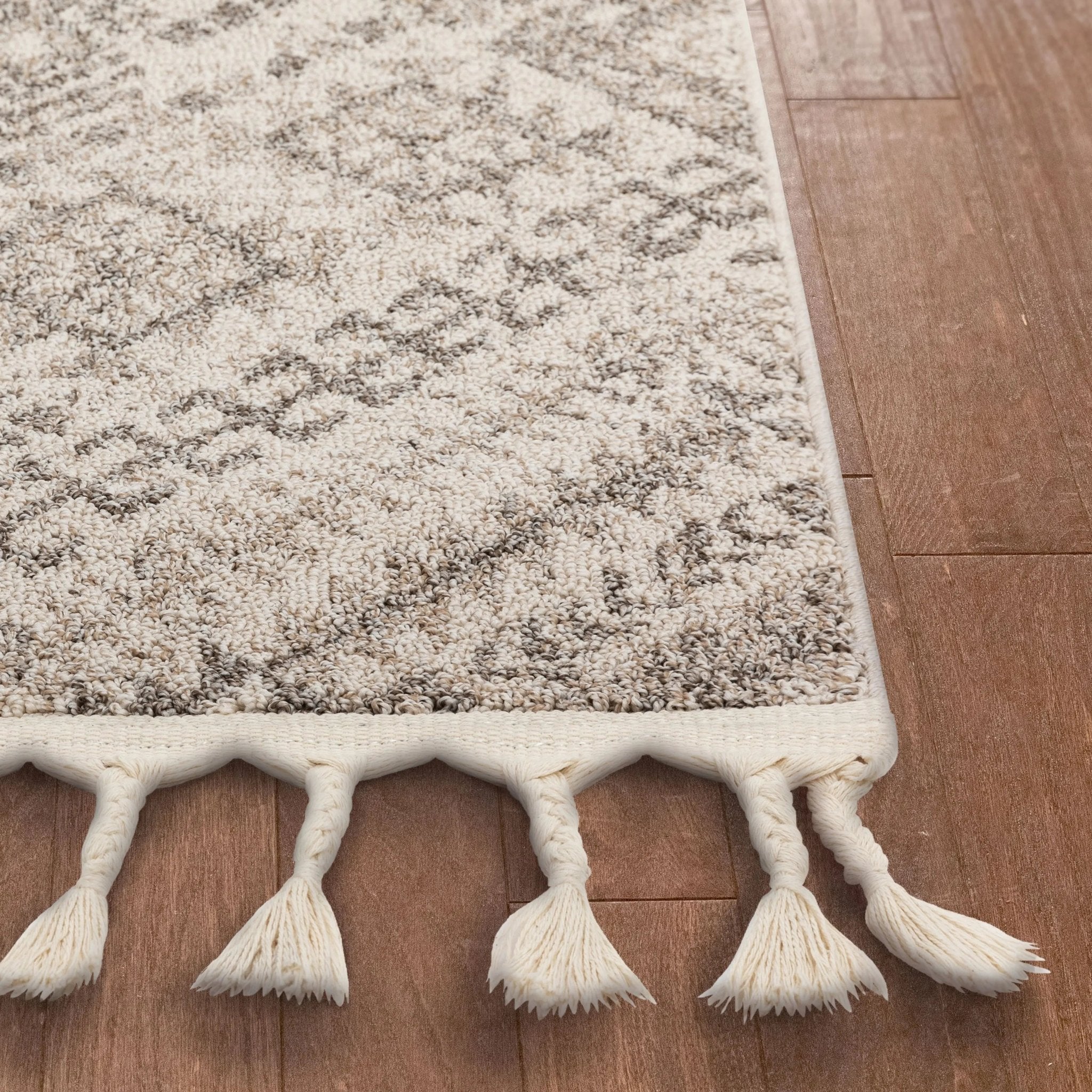 Anette Vintage Distressed Medallion Beige Kilim-Style Rug Well Woven