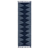 Zipped Tribal Aztec Geometric Dark Blue Kilim-Style Rug