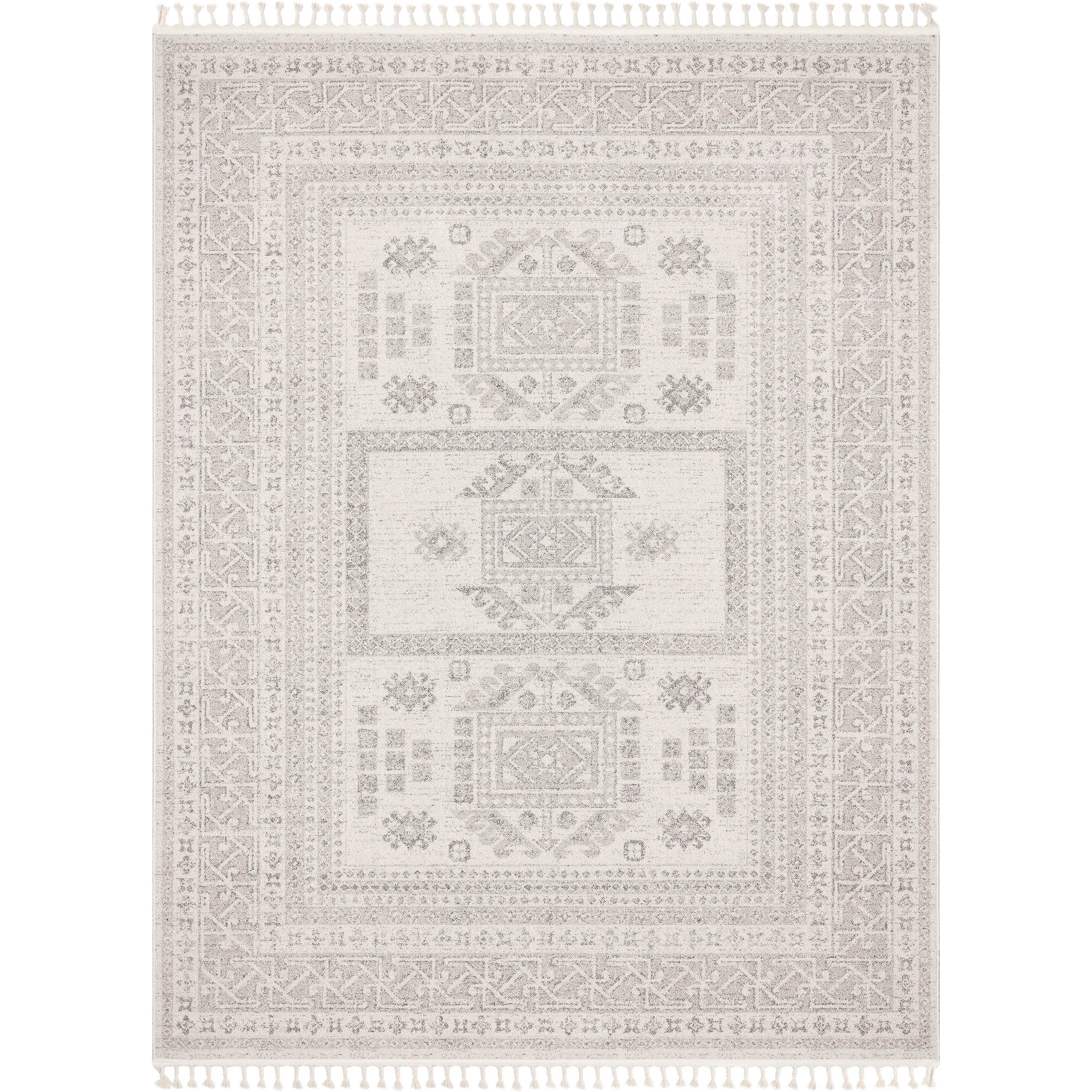 Carina Tribal Medallion Beige Kilim-Style Rug Well Woven