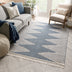 Zipped Tribal Aztec Geometric Denim Blue Kilim-Style Rug