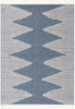 Zipped Tribal Aztec Geometric Denim Blue Kilim-Style Rug