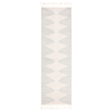Zipped Tribal Aztec Geometric Grey Kilim-Style Rug