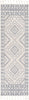 Zafer Tribal Geometric Pattern Light Blue Ivory Kilim-Style Rug