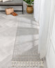Zafer Tribal Geometric Pattern Grey Kilim-Style Rug
