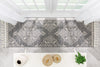 Mara Medallion Botanical Pattern Grey Kilim-Style Rug