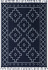 Mica Southwestern Tribal Geometric Dark Blue Kilim-Style Rug