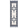 Kaya Southwestern Tribal Medallion Dark Blue Kilim-Style Rug