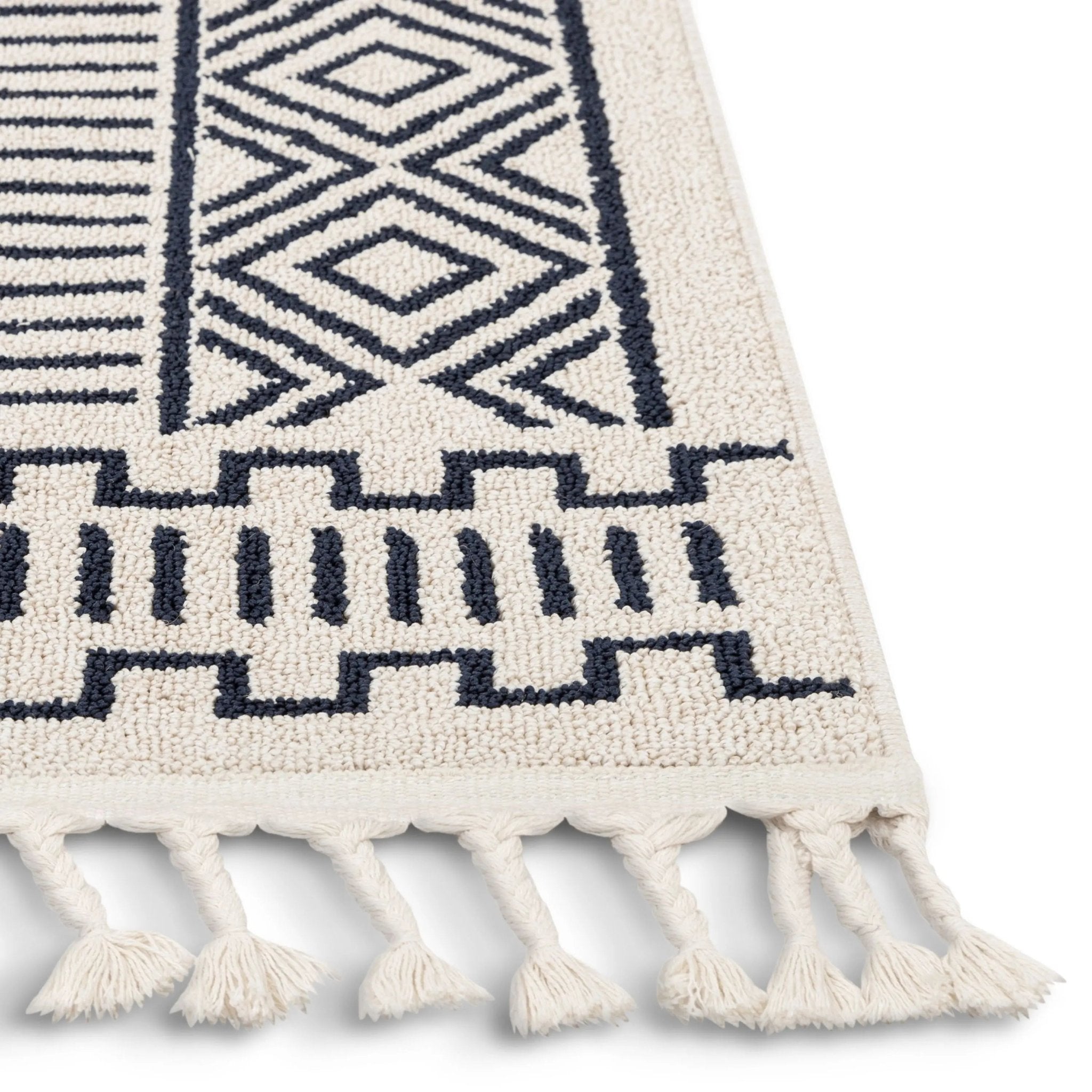 Dora Tribal Moroccan Geometric Dark Blue Kilim-Style Rug Well Woven
