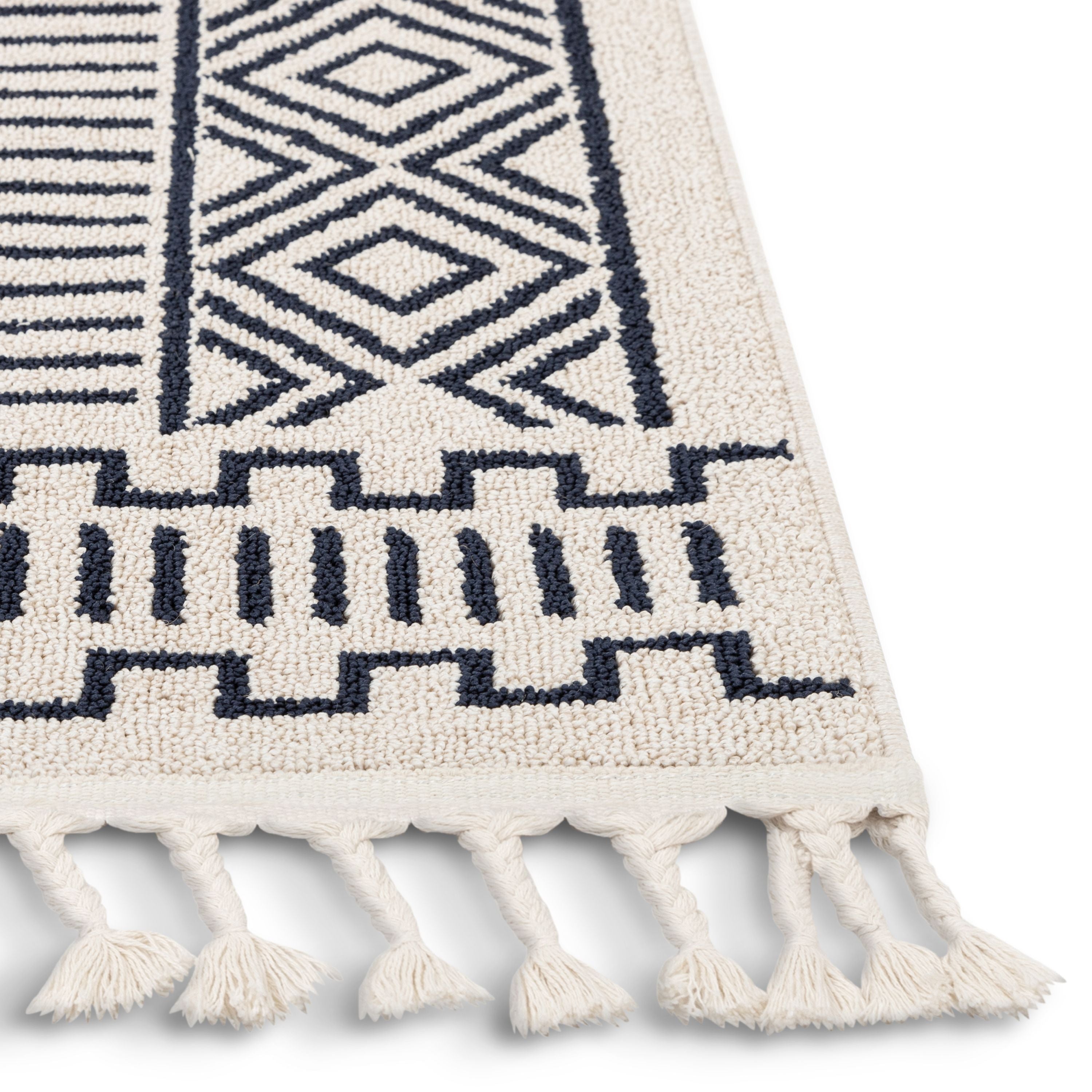 Dora Tribal Moroccan Geometric Dark Blue Kilim-Style Rug