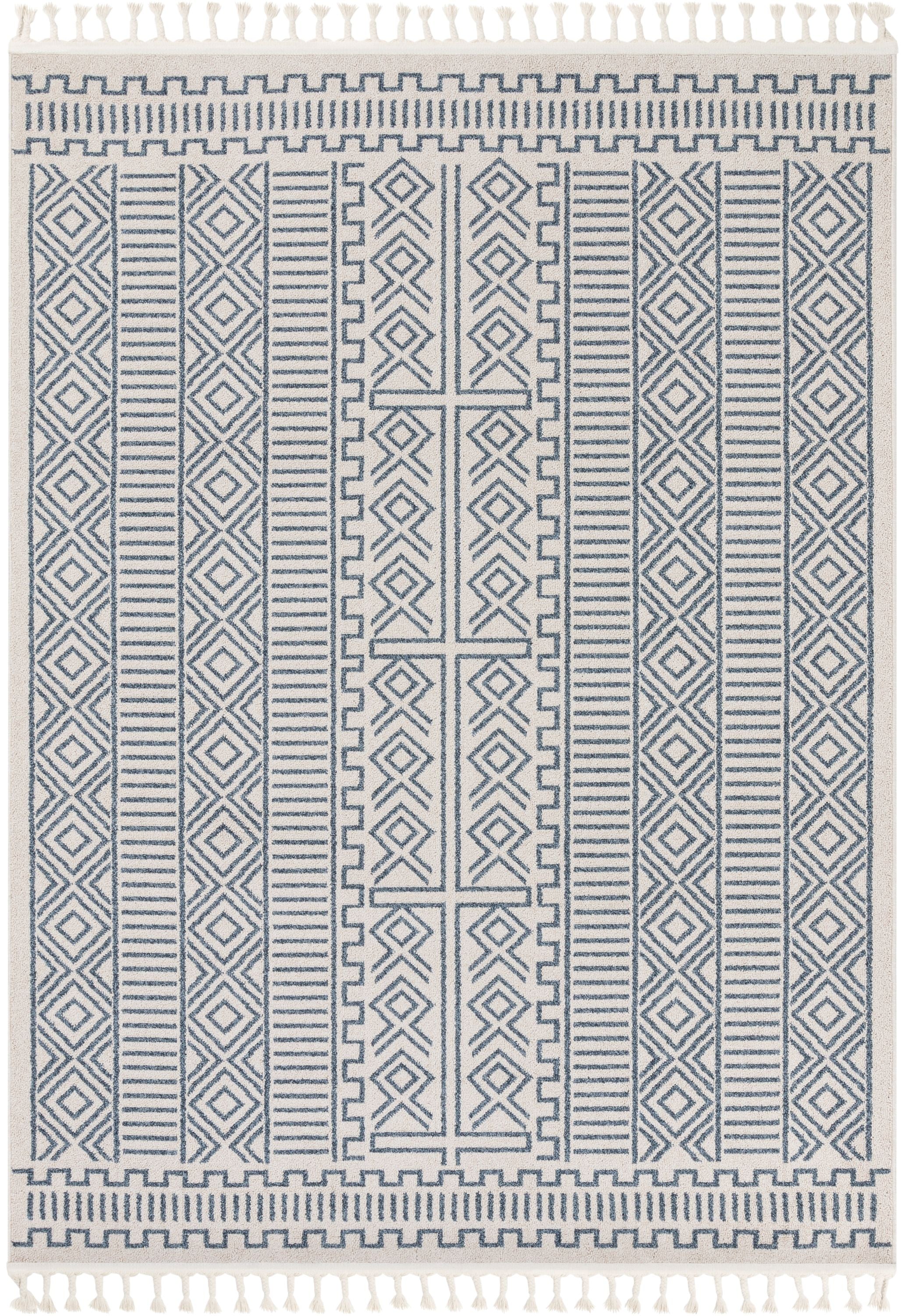 Dora Tribal Moroccan Geometric Light Blue Kilim-Style 7'10" x 10"6" Rug