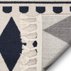 Cruce Tribal Moroccan Geometric Dark Blue Kilim-Style Rug