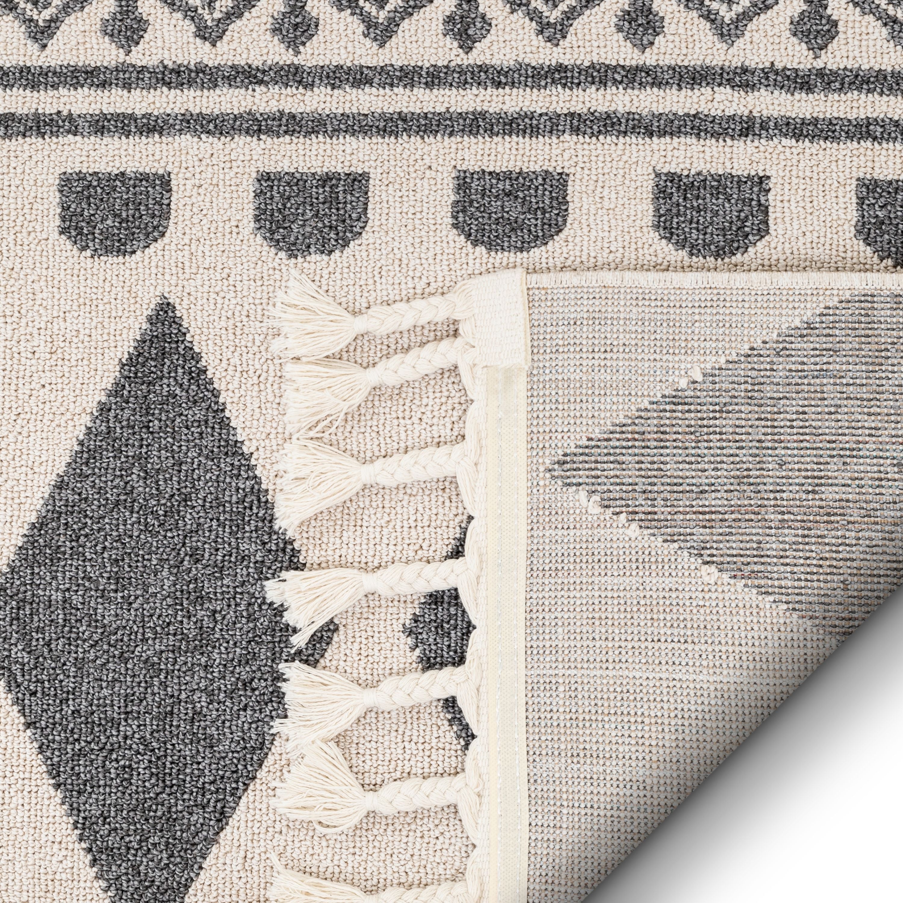 Cruce Tribal Moroccan Geometric Grey Kilim-Style Rug