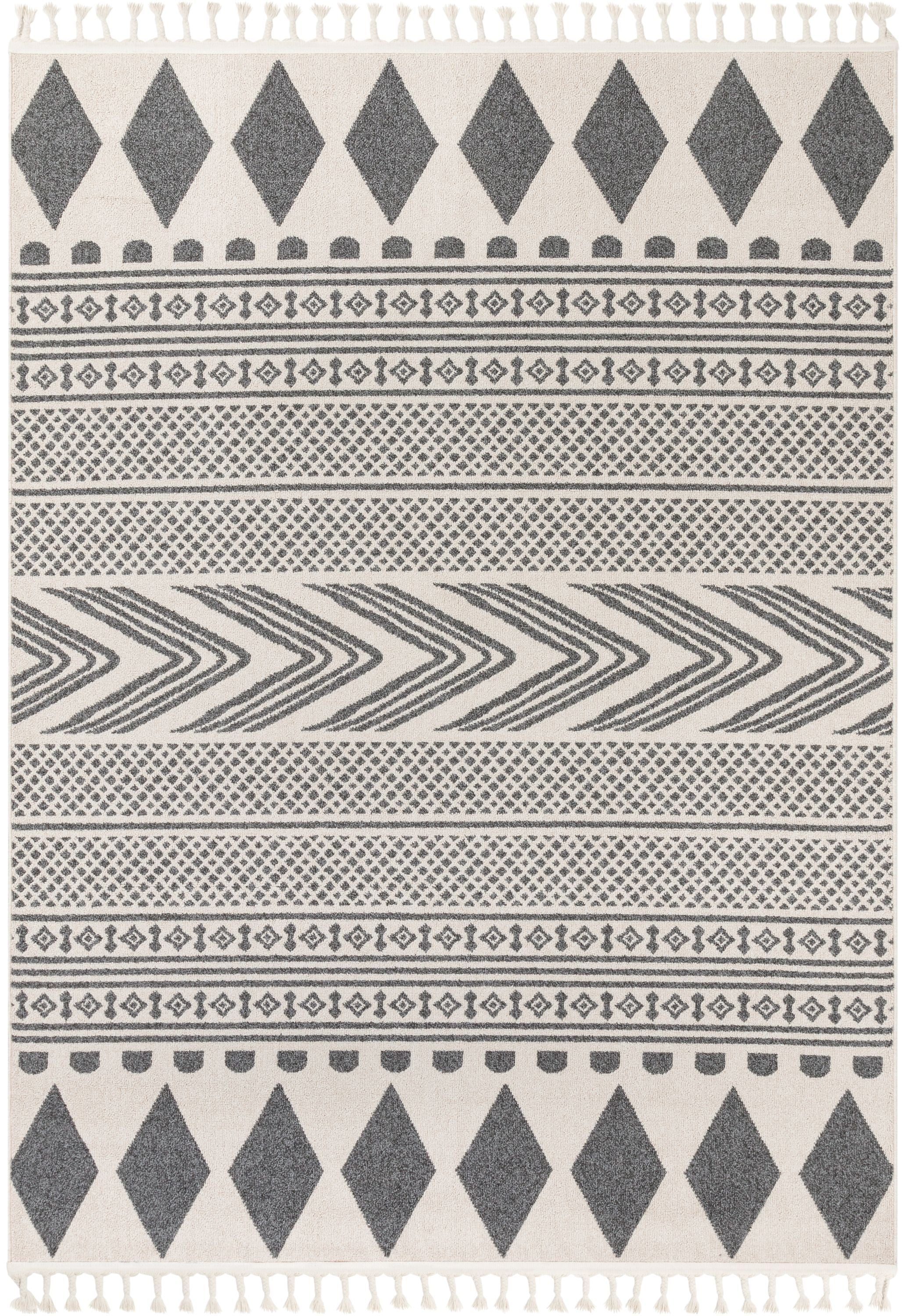 Cruce Tribal Moroccan Geometric Grey Kilim-Style Rug
